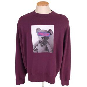 Palm Angels Teddy Bear Print Sweatshirt L Mens Plum